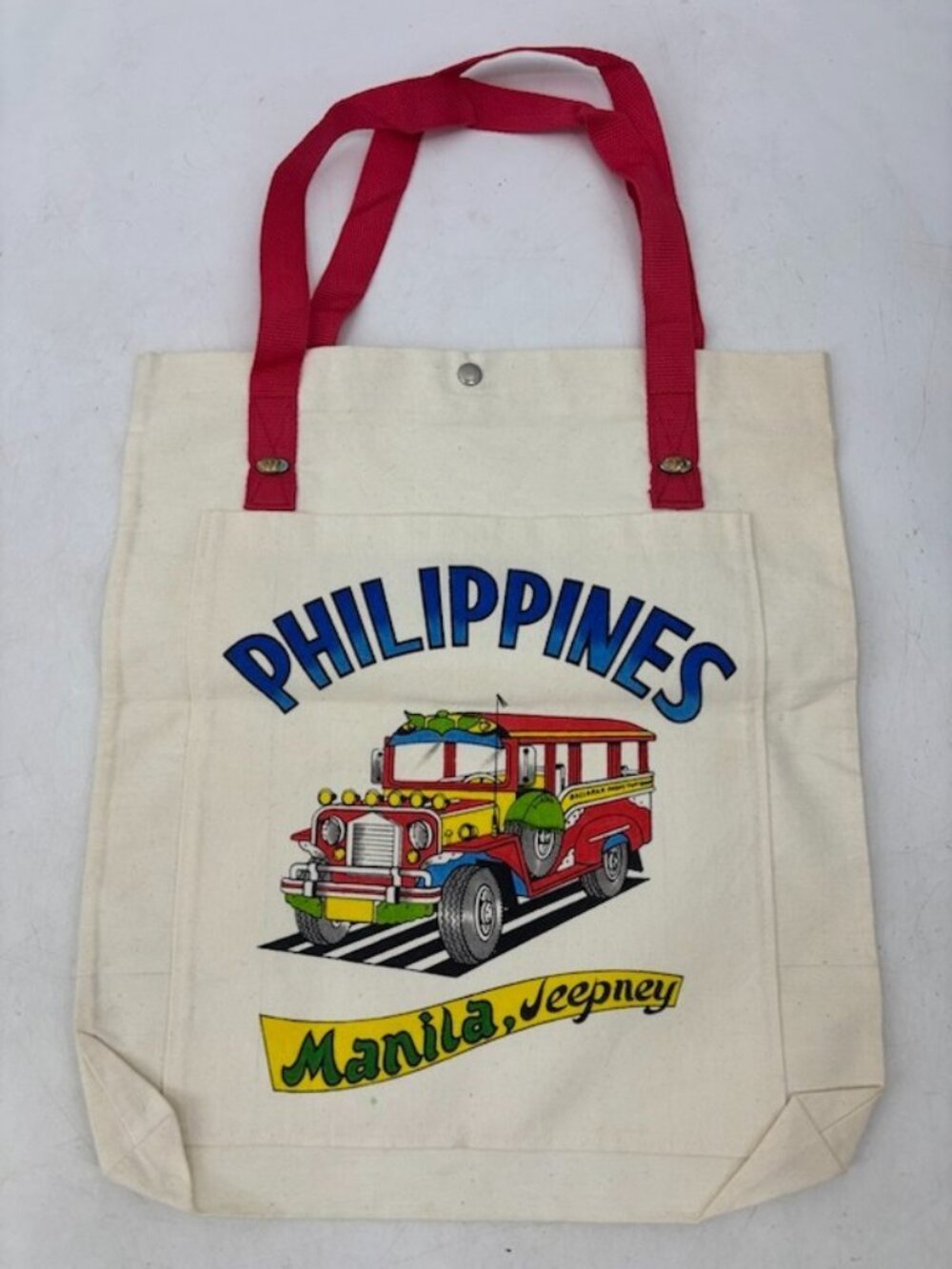 Vtg Philippines Catcha Canvas Tote Bag Manila Jeepney